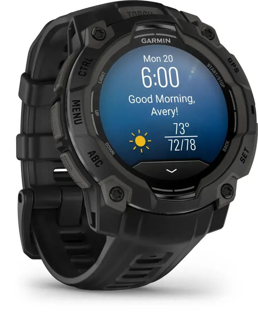 Смарт-годинник Garmin Instinct 3 50mm AMOLED Black with Charcoal Band (010-03020-00)
