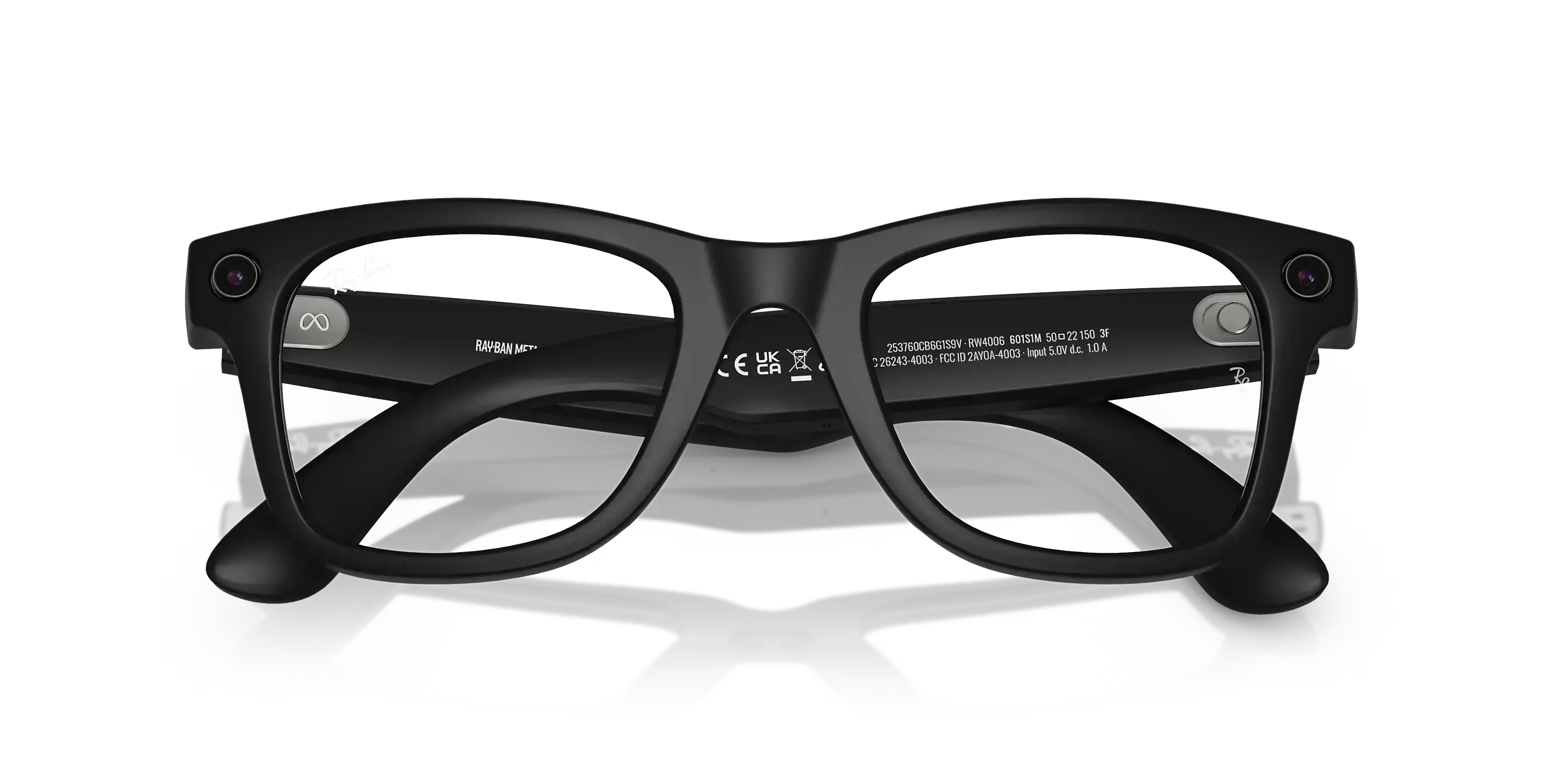 Смарт-окуляри Ray-Ban | Meta Wayfarer Standard - Matte Black / Clear to Graphite Green Transitions (RW4006 601S1M 50-22)
