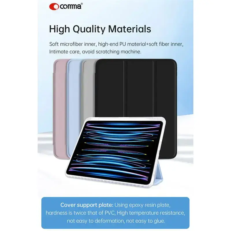 Чехол Comma Joy PU with Pencil Slot для iPad (10th generation) - Light Pink (00031)