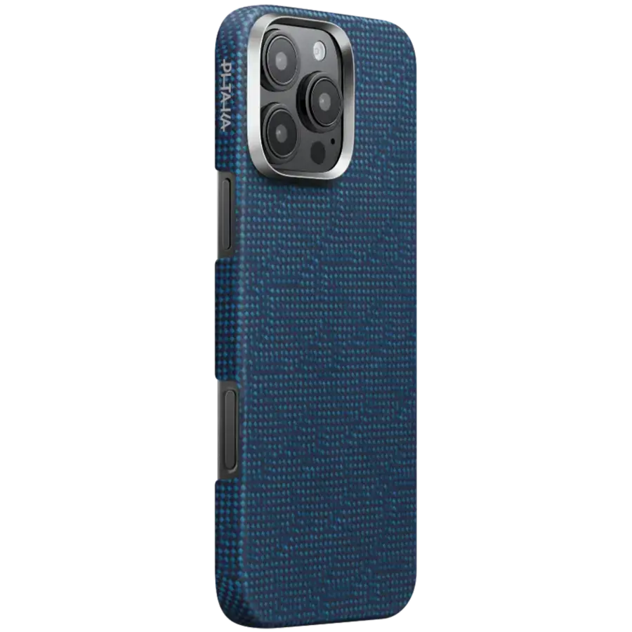 Чехол Pitaka Tactile Woven Case Monogram for iPhone 16 Pro - Dark Blue (KI1603PTK)