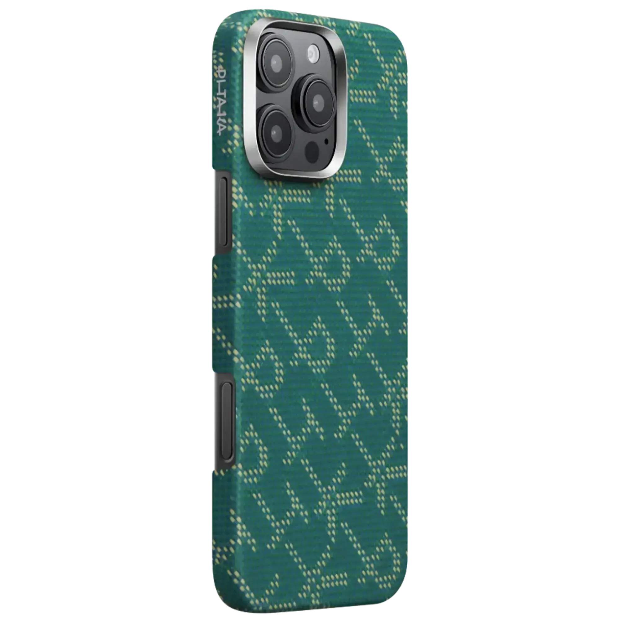 Чехол Pitaka Tactile Woven Case Monogram for iPhone 16 Pro - Green/Gold (KI1601PTK)