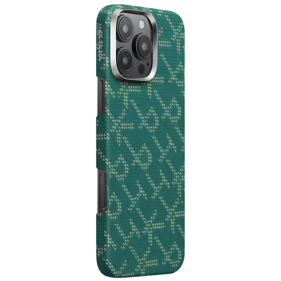 Чохол Pitaka Tactile Woven Case Monogram for iPhone 16 Pro - Green/Gold (KI1601PTK)