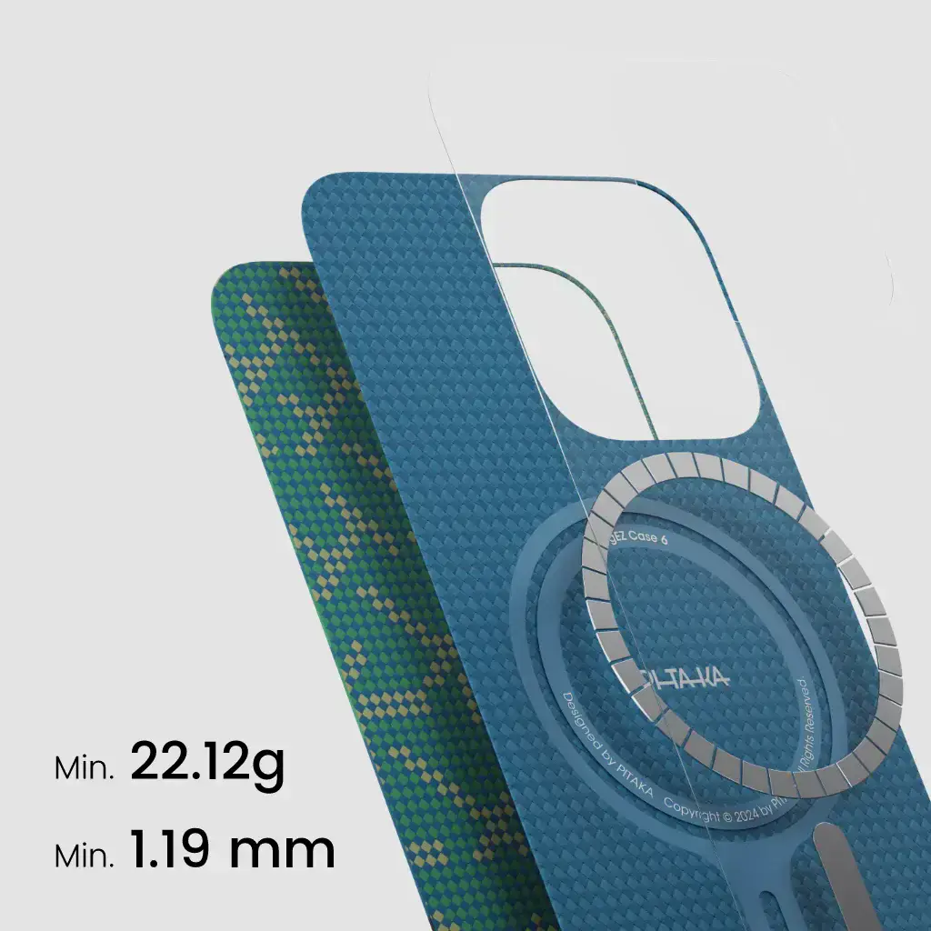 Чехол Pitaka Tactile Woven Case Monogram for iPhone 16 Pro - Green/Gold (KI1601PTK)