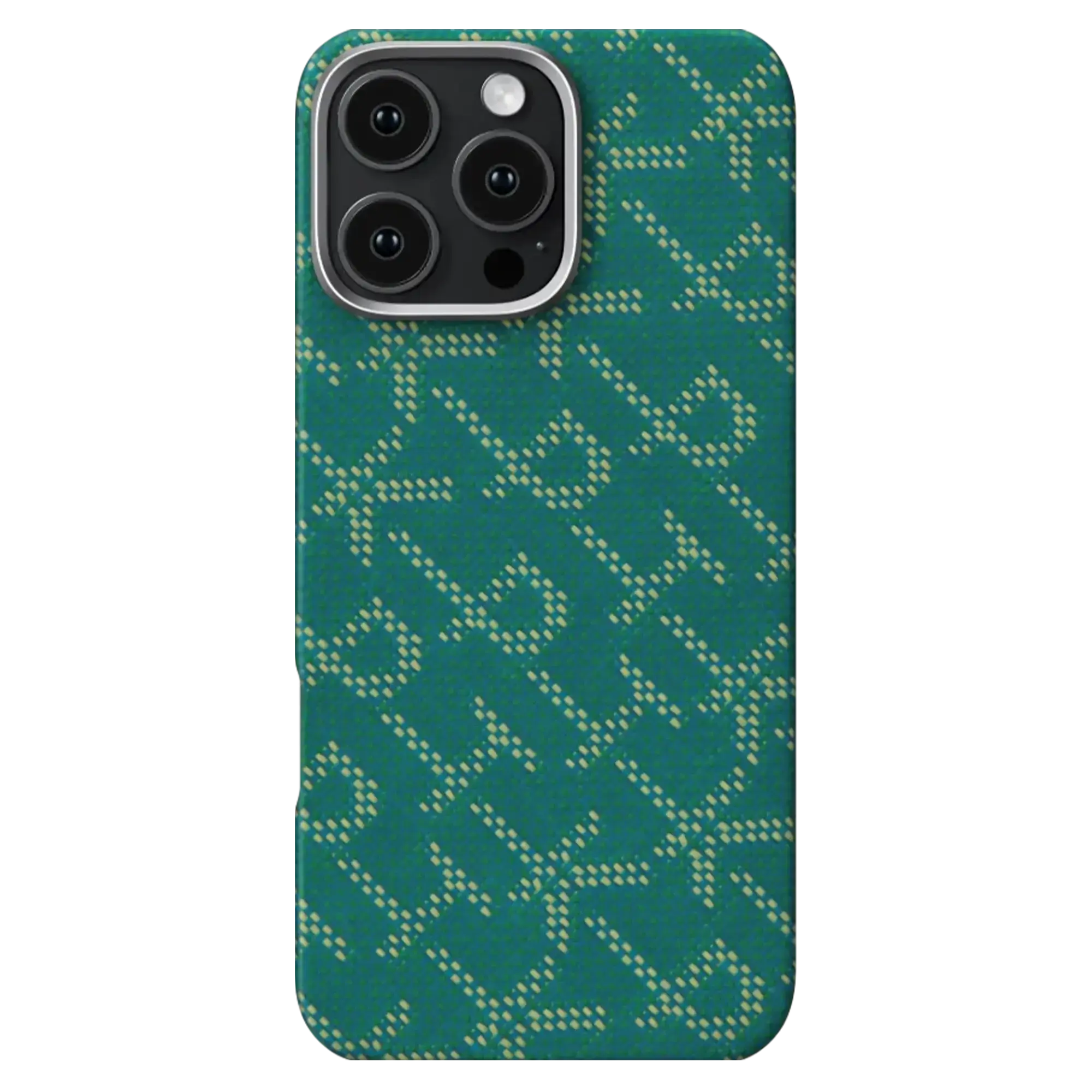 Чехол Pitaka Tactile Woven Case Monogram for iPhone 16 Pro - Green/Gold (KI1601PTK)