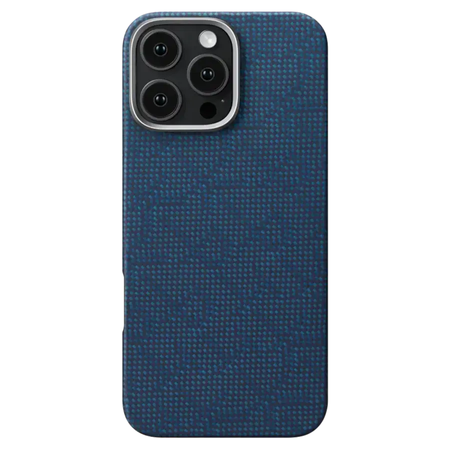 Чехол Pitaka Tactile Woven Case Monogram for iPhone 16 Pro Max - Dark Blue (KI1603PTKP)