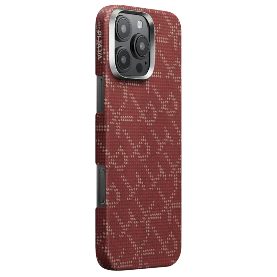 Чохол Pitaka Tactile Woven Case Monogram for iPhone 16 Pro Max - Red/Gold (KI1602PTKP)