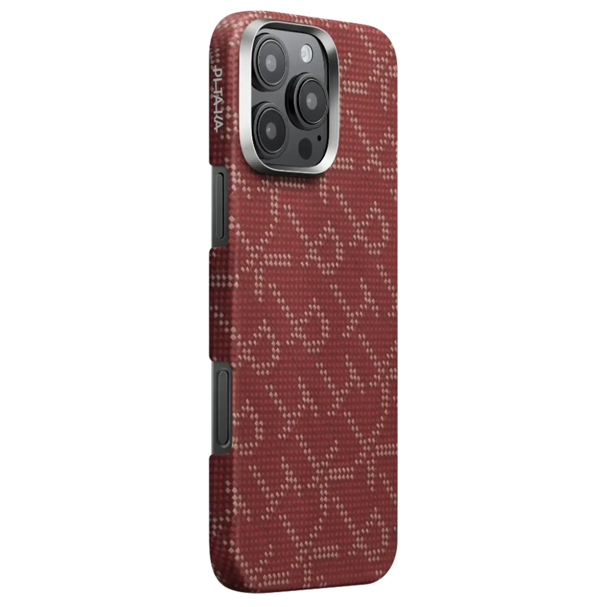 Чехол Pitaka Tactile Woven Case Monogram for iPhone 16 Pro - Red/Gold (KI1602PTK)