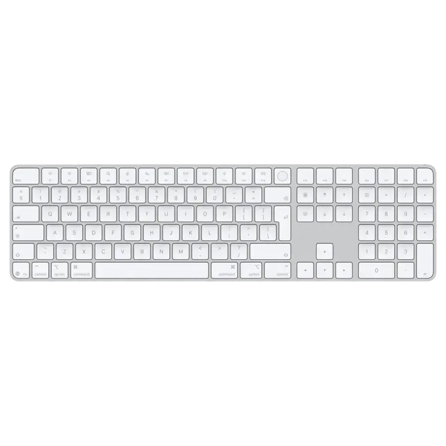 Клавіатура Apple Magic Keyboard with Touch ID and Numeric Keypad for Mac models with Apple silicon [USB–C] - International English - White Keys (MXK73Z/A)
