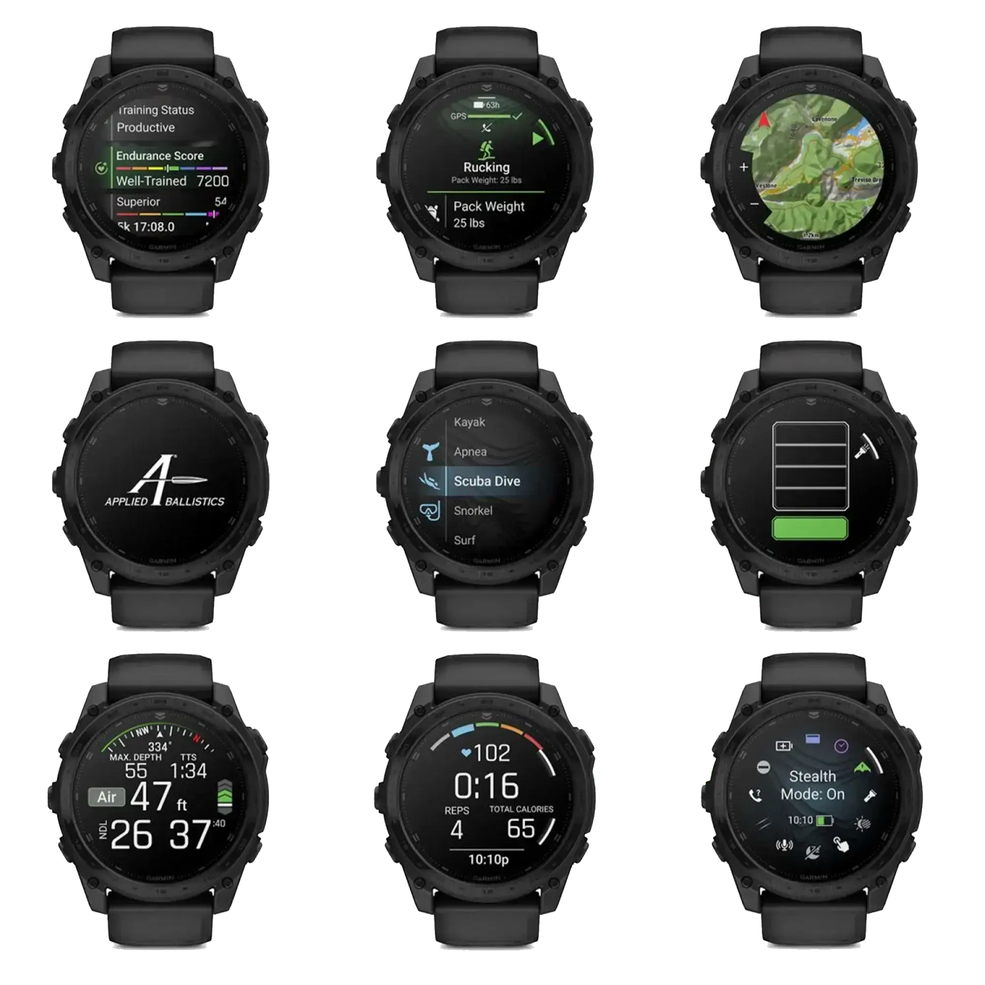 Смарт-годинник Garmin Tactix 8 47 mm AMOLED Includes Applied Ballistics Ultralight Solver (010-03405-01)