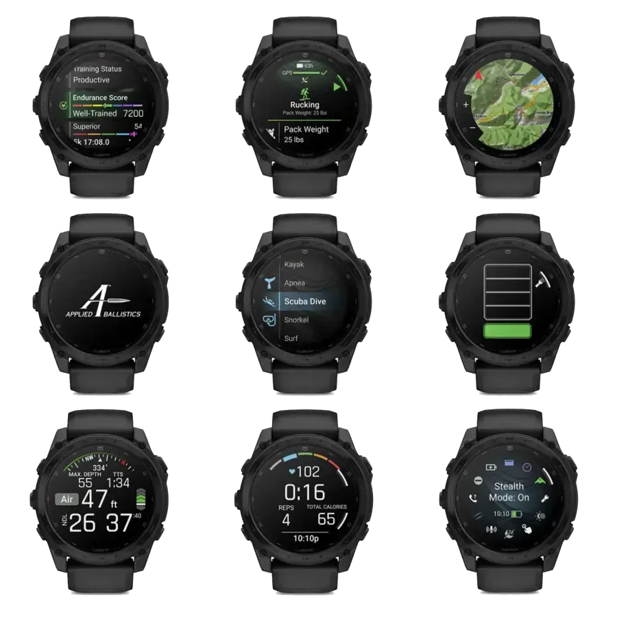 Смарт-годинник Garmin Tactix 8 47 mm AMOLED Includes Applied Ballistics Ultralight Solver (010-03405-01)