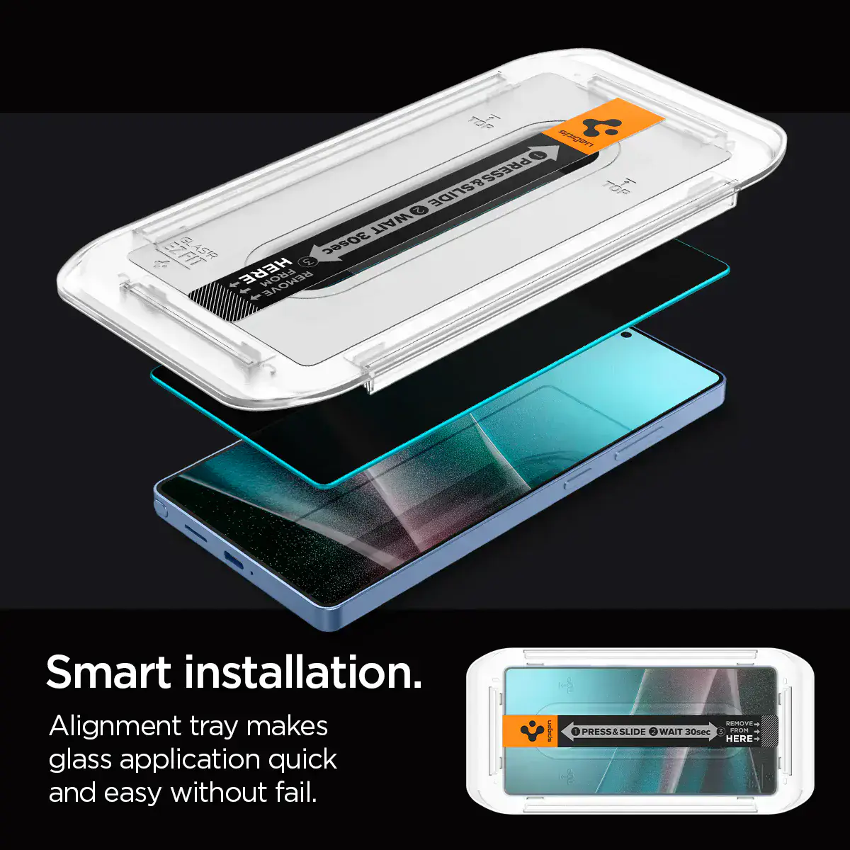 Защитное стекло Spigen для Samsung Galaxy S25 Ultra - EZ Fit GLAS.tR 2 шт - Privacy (AGL09221)