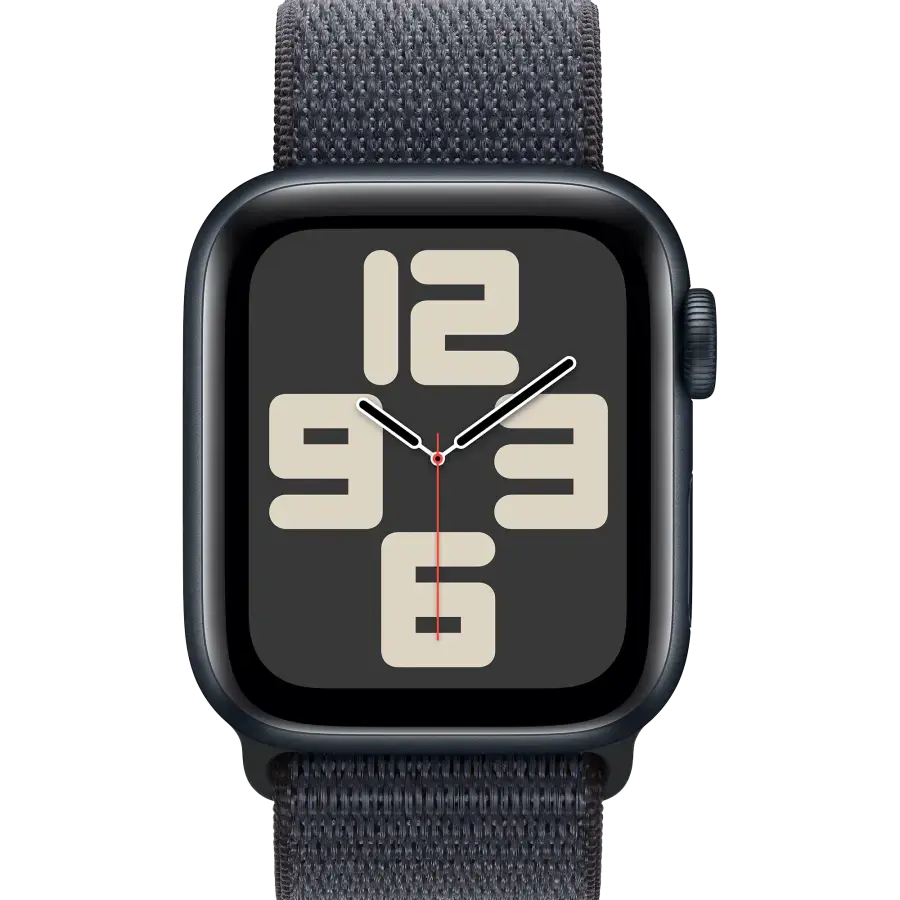 Apple Watch SE 2 2024 GPS 44mm Midnight Aluminum Case with Ink Sport Loop One Size (MXEP3)