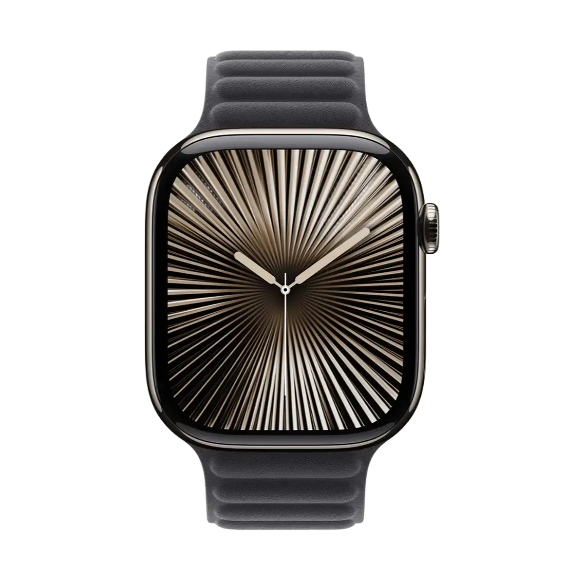 Apple Watch Series 10 GPS + Cellular 46mm Natural Titanium Case with Black Magnetic Link - S/M (MX163+MXWY3)