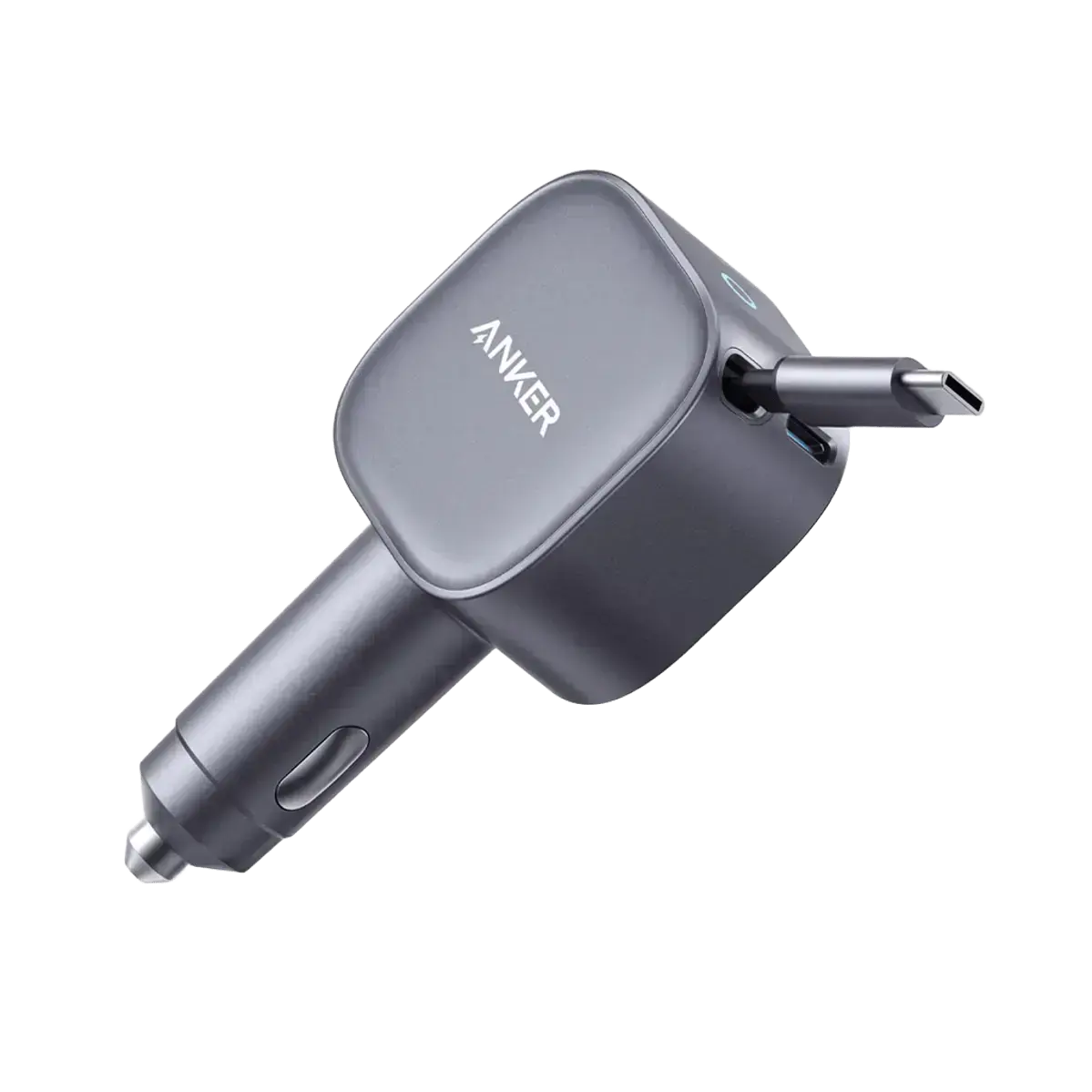 Автомобільний зарядний пристрій Anker Nano 75W Car Charger [порт USB-C, вбудований висувний кабель USB-C] (A2738)