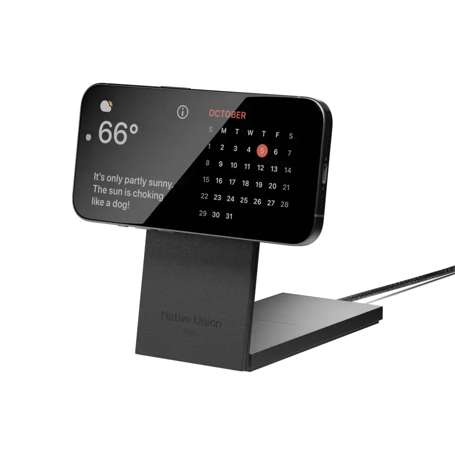 Беспроводное зарядное устройство для Native Union Rise 2-in-1 Qi2 Wireless Charger - Black (RS-2IN1-BLK)