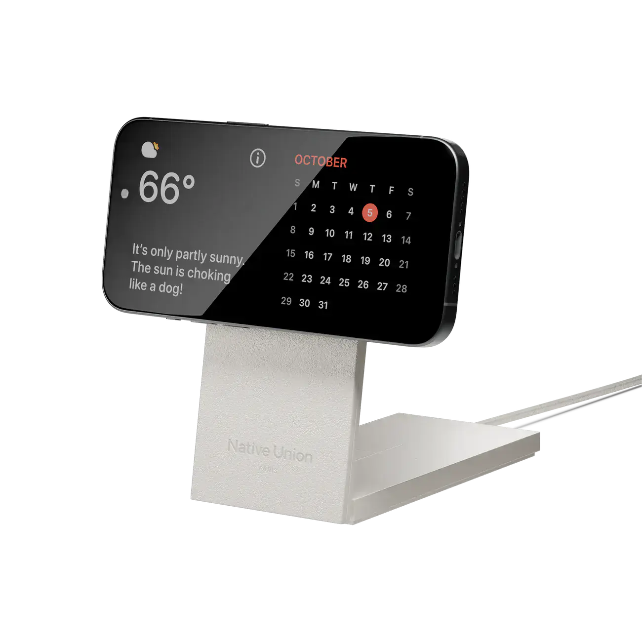 Беспроводное зарядное устройство для Native Union Rise 2-in-1 Qi2 Wireless Charger - Sandstone (RS-2IN1-SAN)