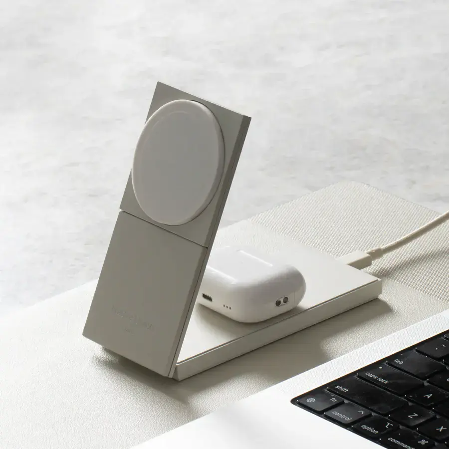 Беспроводное зарядное устройство для Native Union Rise 2-in-1 Qi2 Wireless Charger - Sandstone (RS-2IN1-SAN)