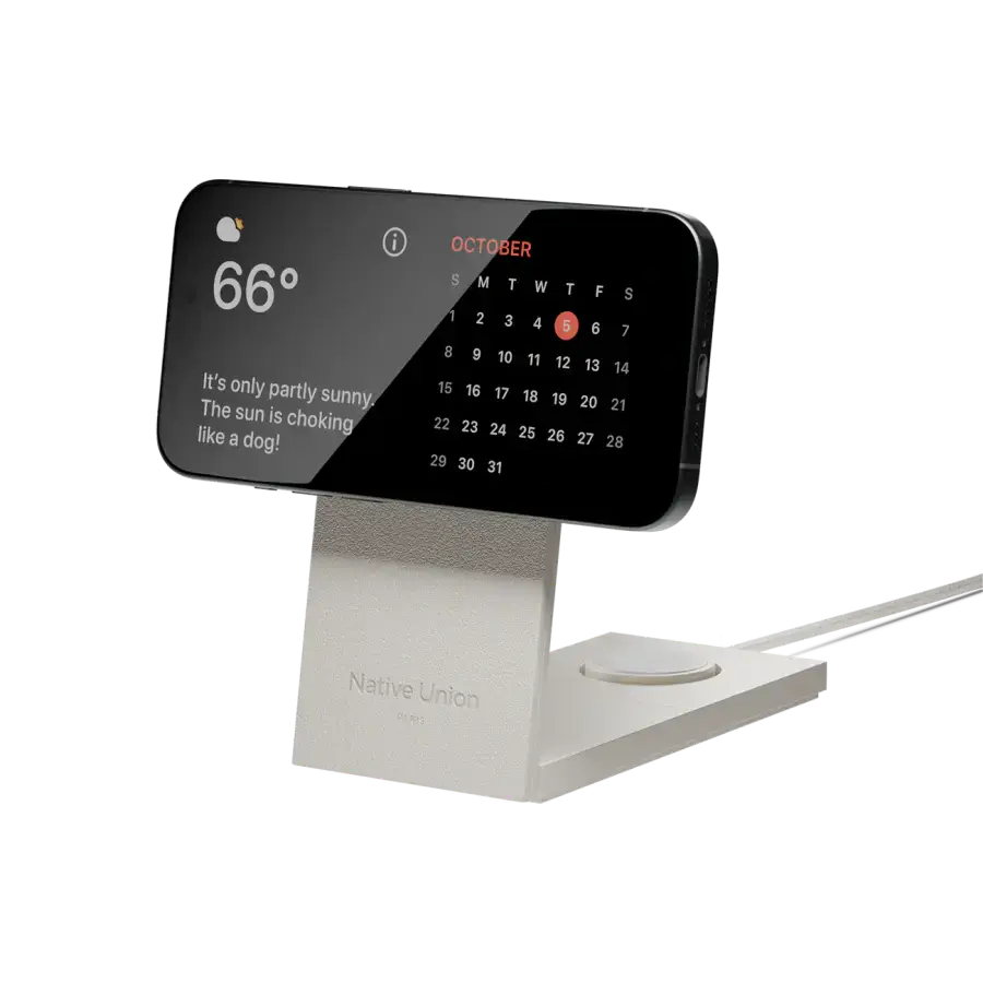 Беспроводное зарядное устройство для Native Union Rise 3-in-1 Qi2 Wireless Charger - Sandstone (RS-3IN1-SAN-INT)