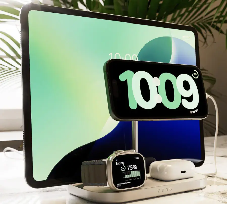 Бездротовий зарядний пристрій Zens 4-in-1 Wireless Charger - White (ZEDC29W/00)