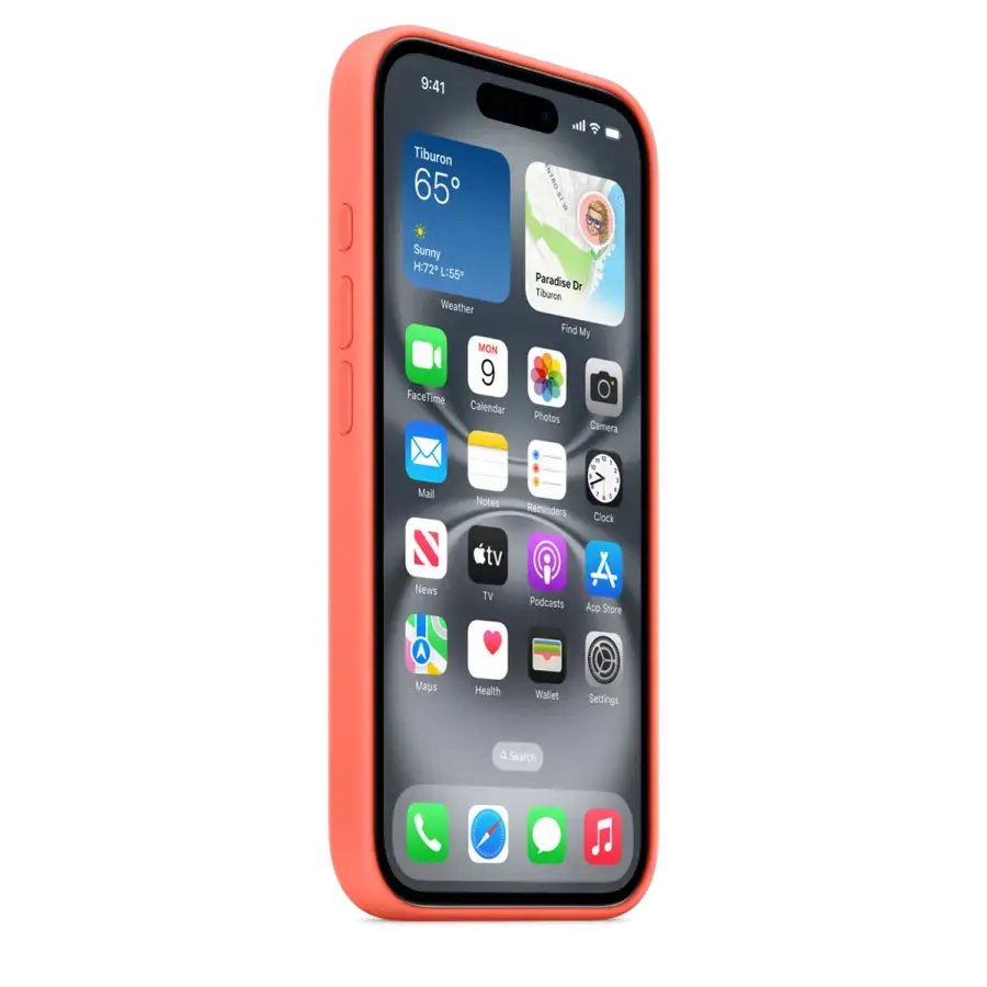 Чохол Apple iPhone 16 Silicone Case with MagSafe Lux Copy - Tangerine