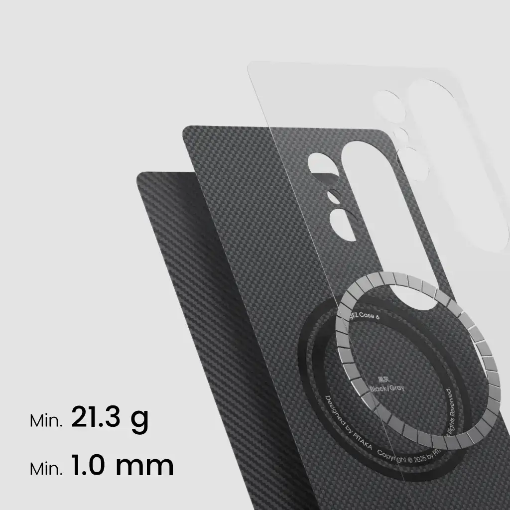 Чохол Pitaka Ultra-Slim Case Classic Twill 600D for Samsung Galaxy S25 Plus - Black/Grey (KS2501S)