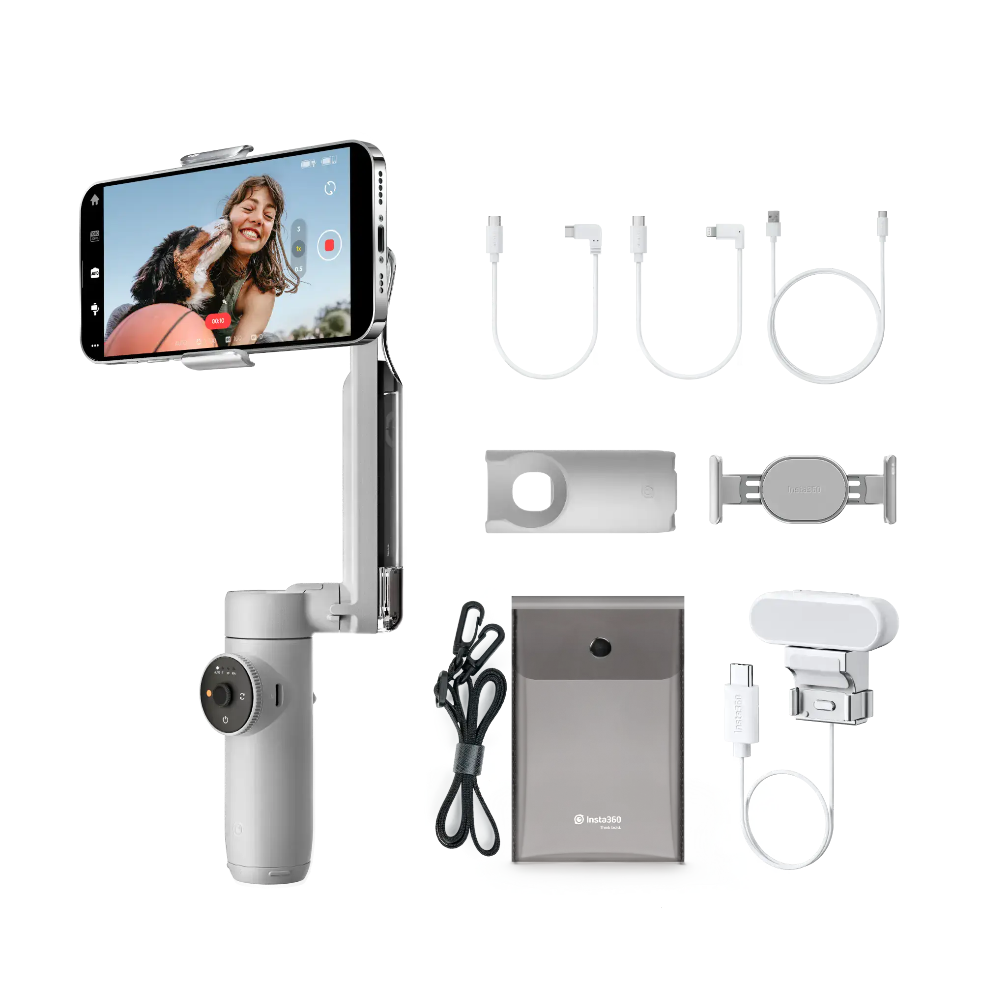 Стабилизатор Insta360 Flow [Creator Bundle] - Stone Gray (CINSABBA_FLOW05)