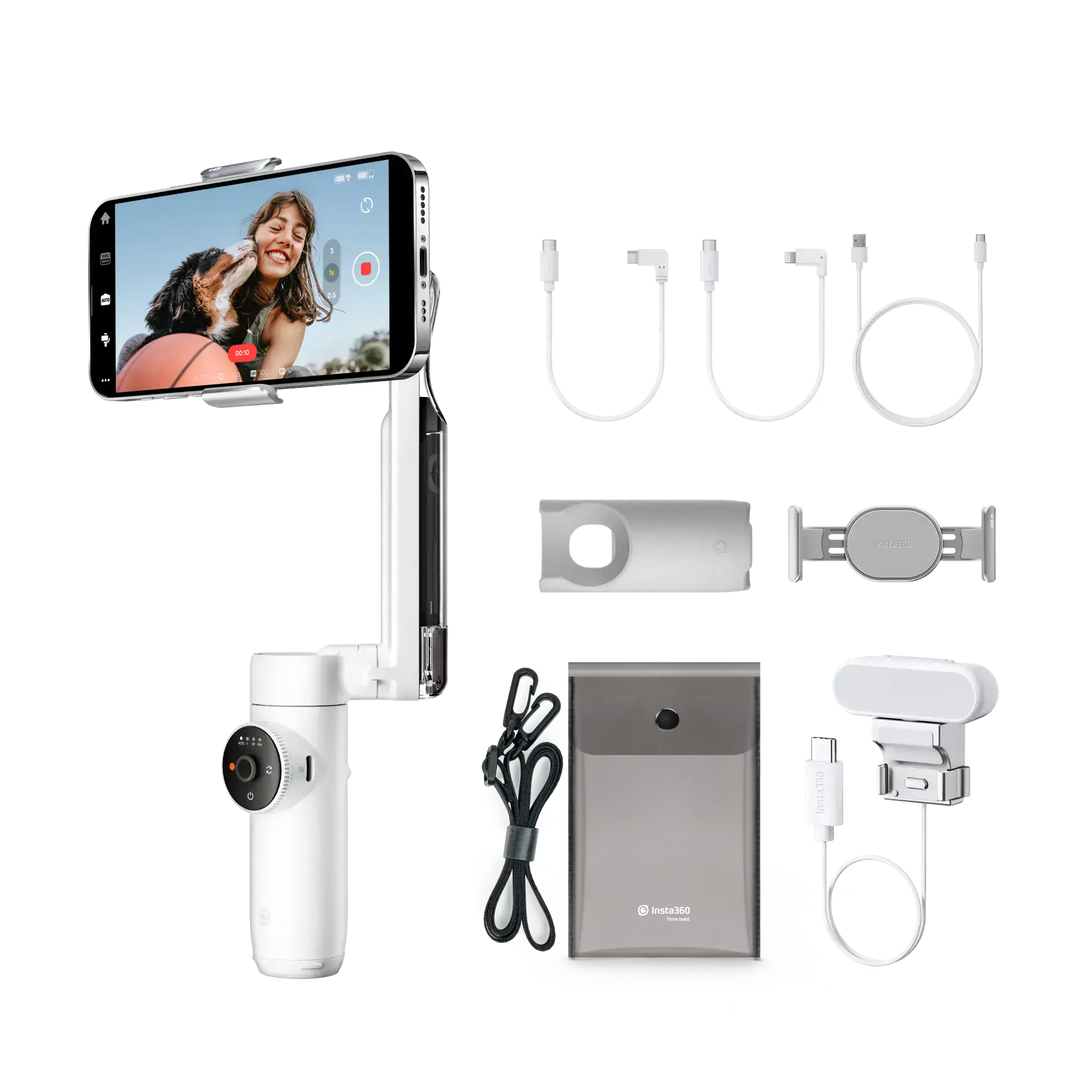 Стабилизатор Insta360 Flow [Creator Bundle] - Summit White (CINSABBA_FLOW 02)