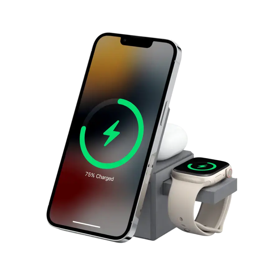 Док-станція Anker 3-in-1 Cube with Qi2 – Gray (Y1812HA1) US Plug