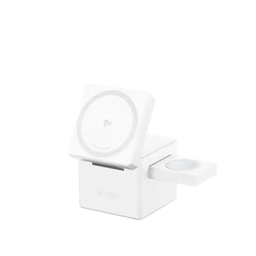 Док-станція Anker 3-in-1 Cube with Qi2 – White (Y1812H21) EU Plug