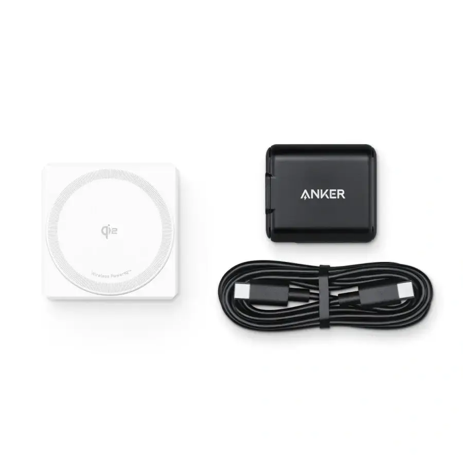 Док-станція Anker 3-in-1 Cube with Qi2 – White (Y1812H21) US Plug