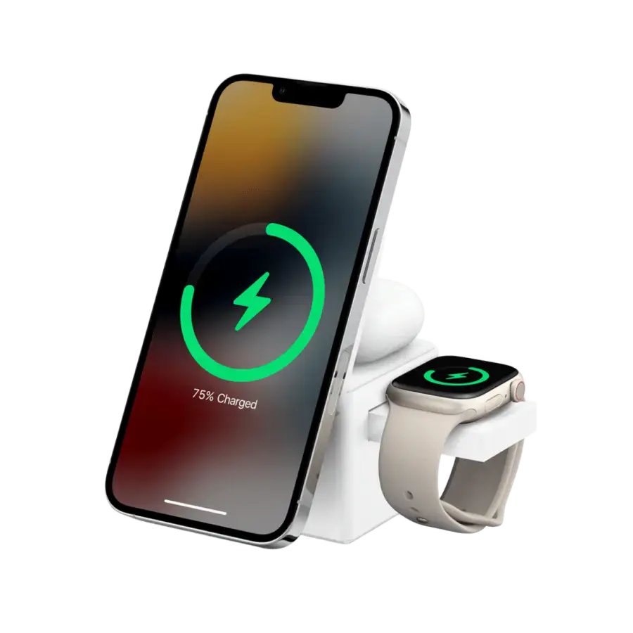 Док-станція Anker 3-in-1 Cube with Qi2 – White (Y1812H21) US Plug