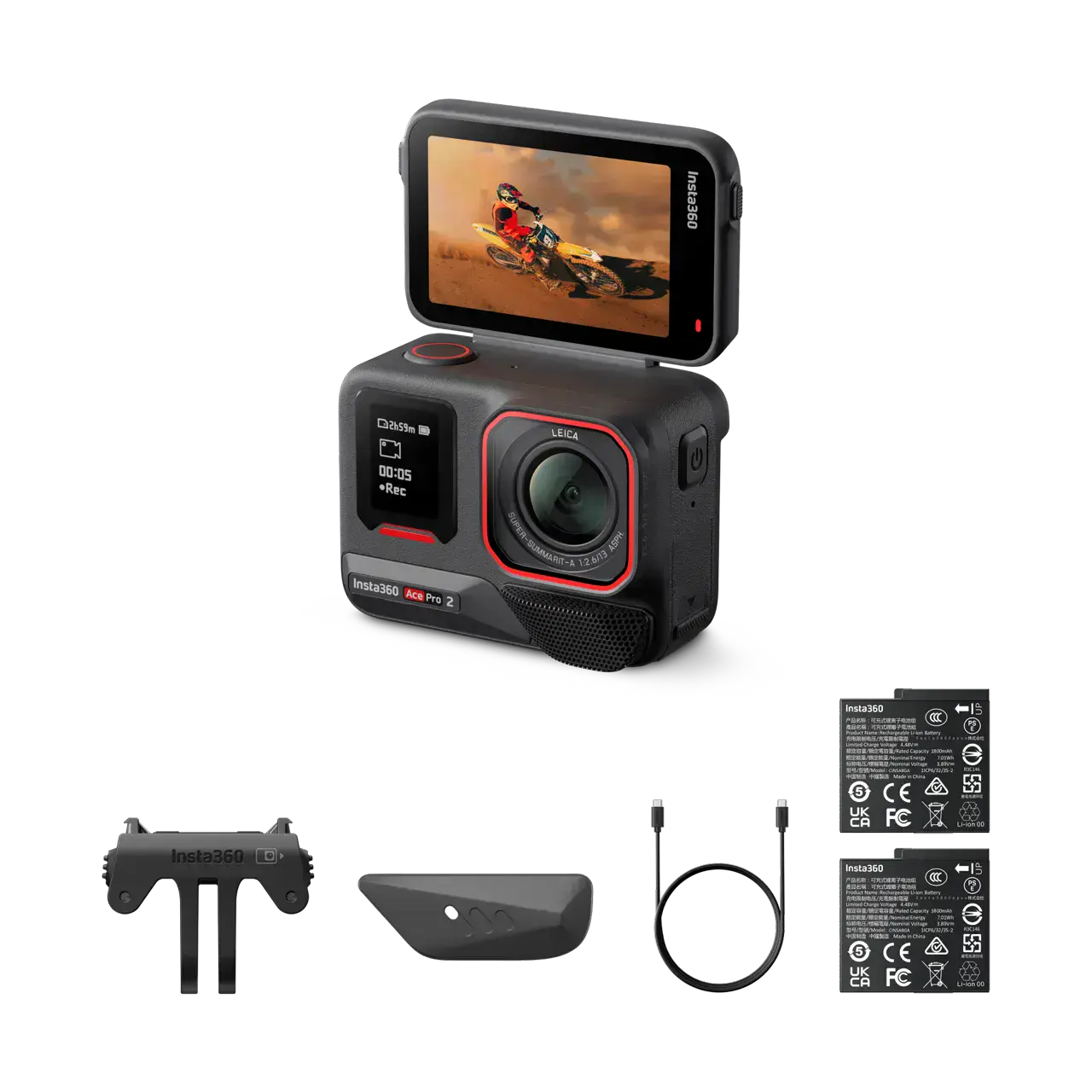 Экшн-камера Insta360 Ace Pro 2 Standard Bundle [Dual Battery] (CINSBBGA_ACEPRO208)