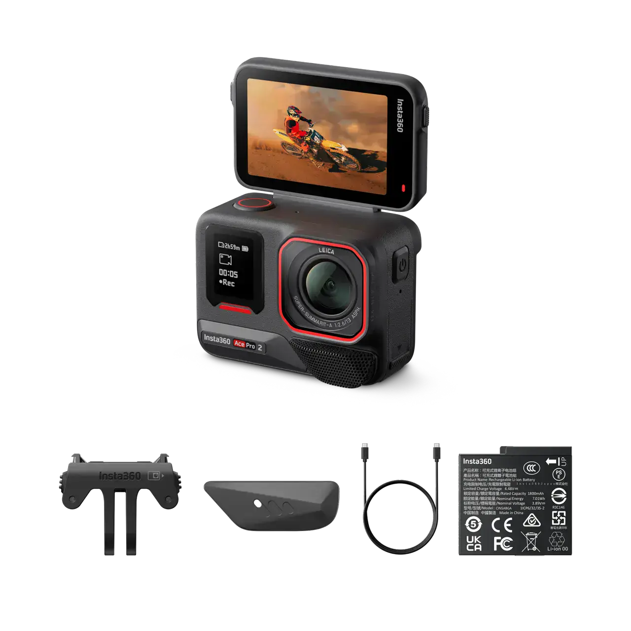 Экшн-камера Insta360 Ace Pro 2 Standard Bundle [Single Battery] (CINSBBGA_ACEPRO201)