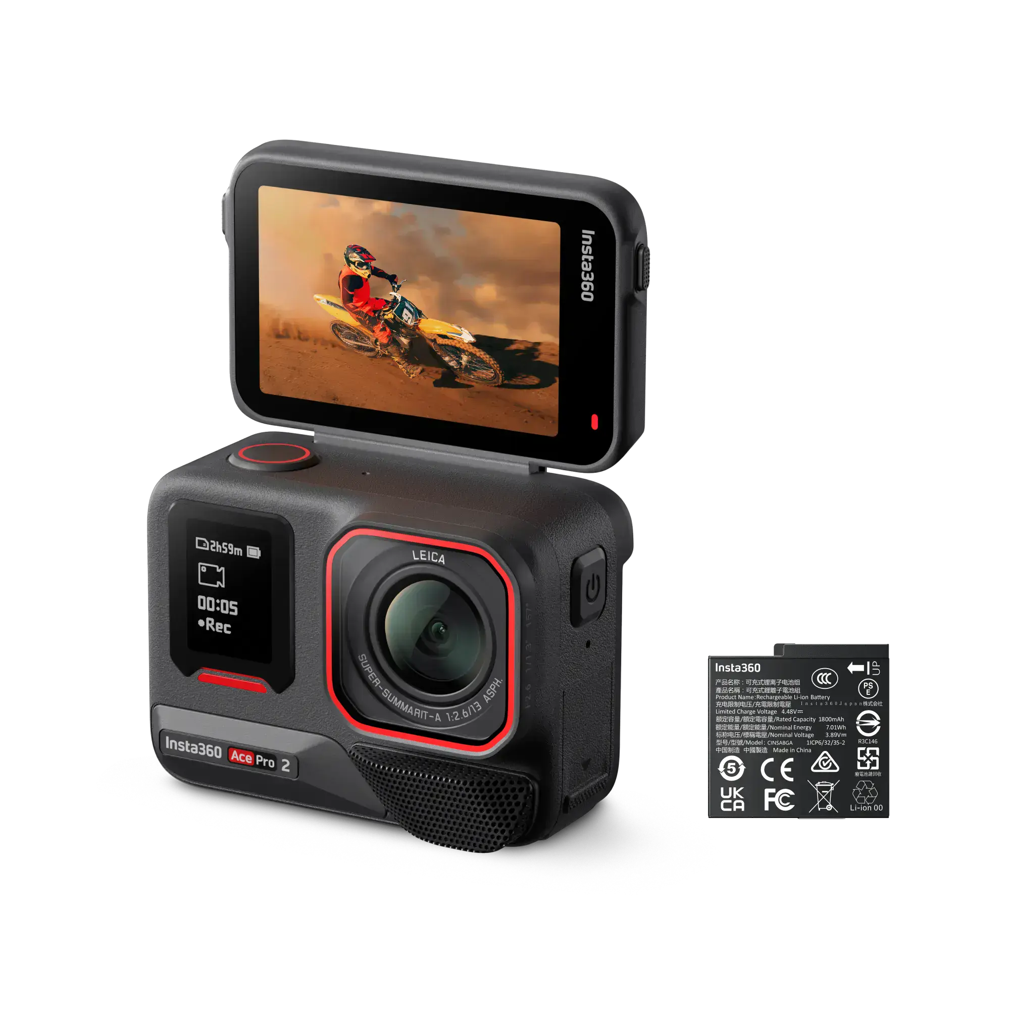 Экшн-камера Insta360 Ace Pro 2 Standard Bundle [Single Battery] (CINSBBGA_ACEPRO201)