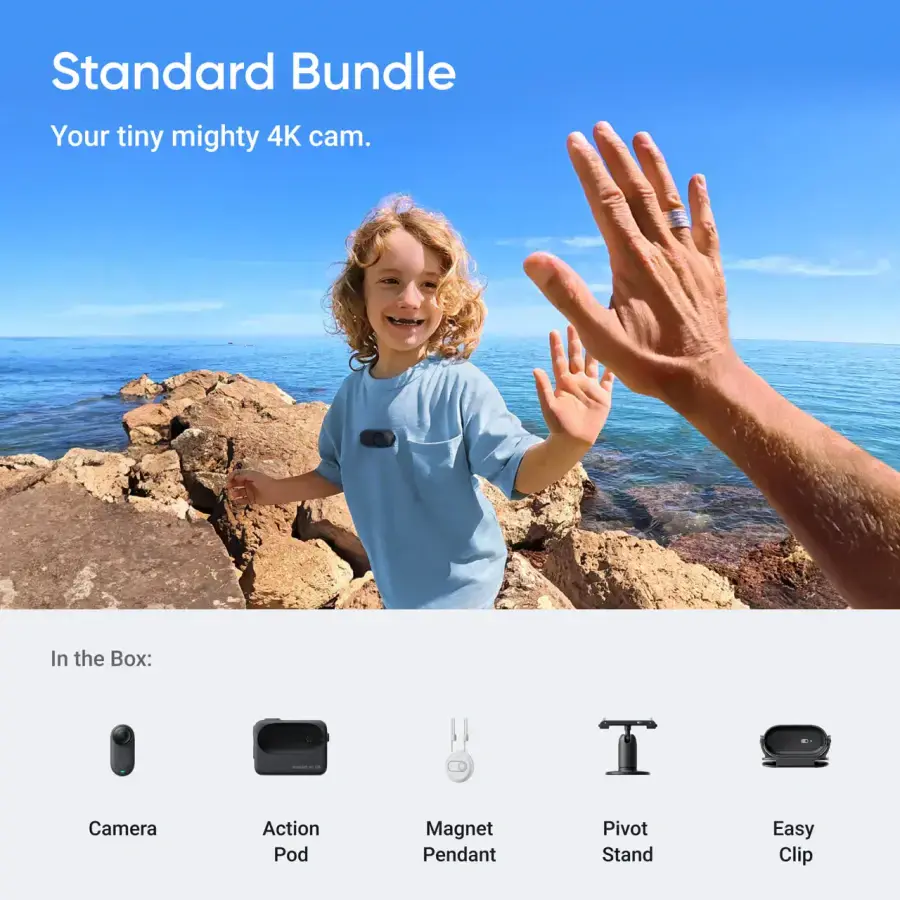 Екшн-камера Insta360 GO 3S 128GB Standard Bundle - Midnight Black (CINSAATA_GO3S13)