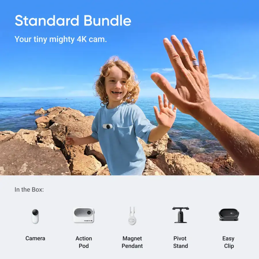 Екшн-камера Insta360 GO 3S 128GB Standard Bundle - White Arctic (CINSAATA_GO3S04)