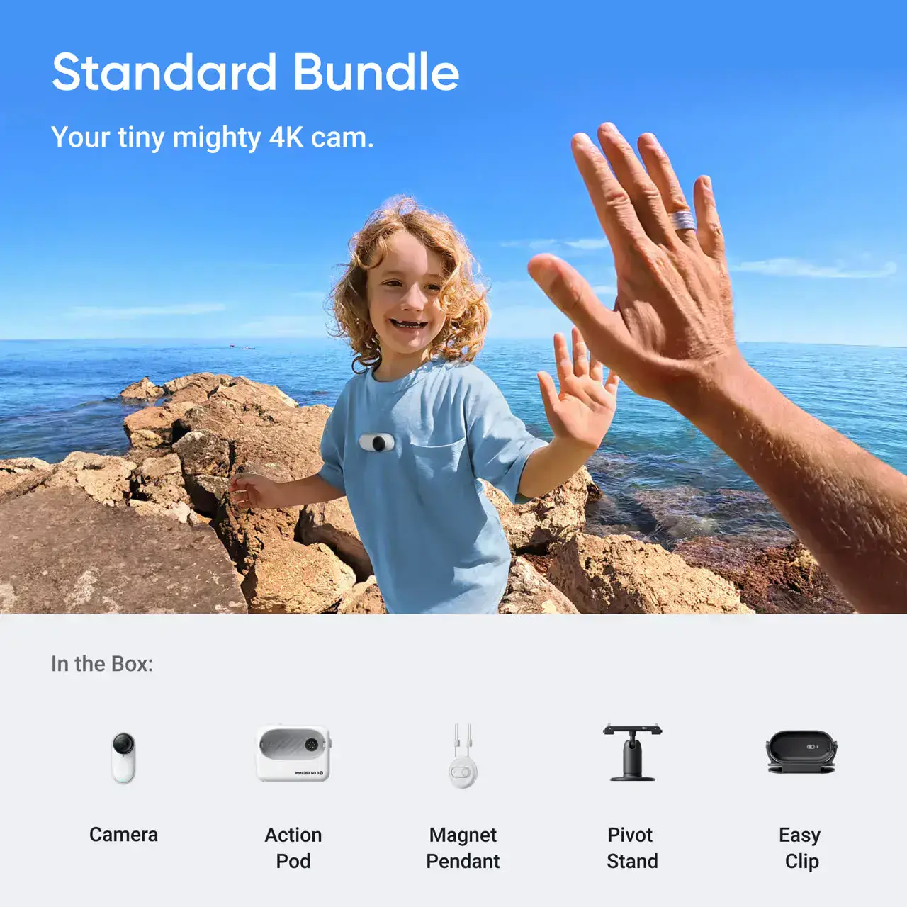 Экшн-камера Insta360 GO 3S 64GB Standard Bundle - White Arctic (CINSAATA_GO3S06)