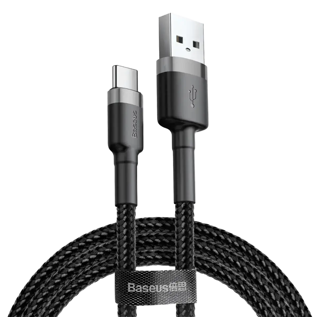 Кабель Baseus Cafule Cable USB For Type-C 1m - Gray/Black (CATKLF-BG1)