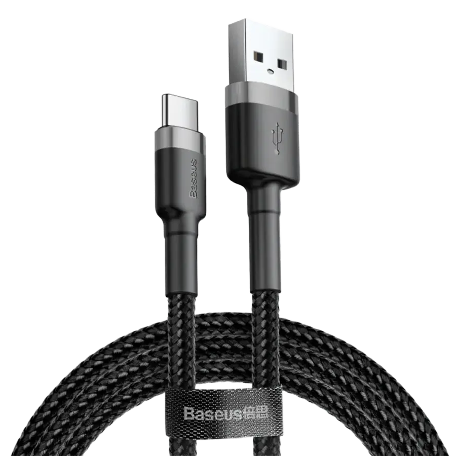 Кабель Baseus Cafule Cable USB For Type-C 1m - Gray/Black (CATKLF-BG1)