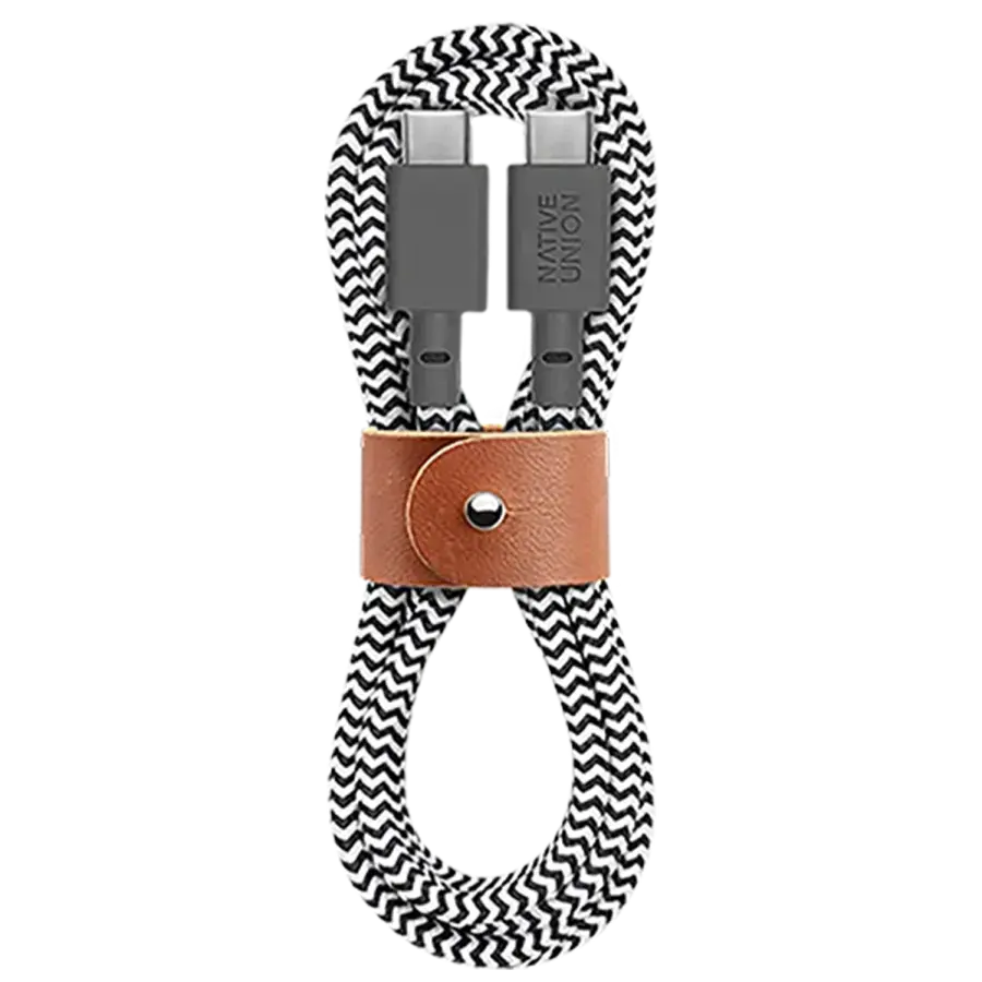 Кабель Native Union Belt XL Cable USB-C to USB-C Zebra [3 m] (BELT-XL-C-ZEB-3-NP)