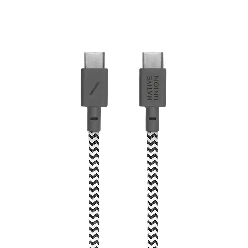 Кабель Native Union Belt XL Cable USB-C to USB-C Zebra [3 m] (BELT-XL-C-ZEB-3-NP)