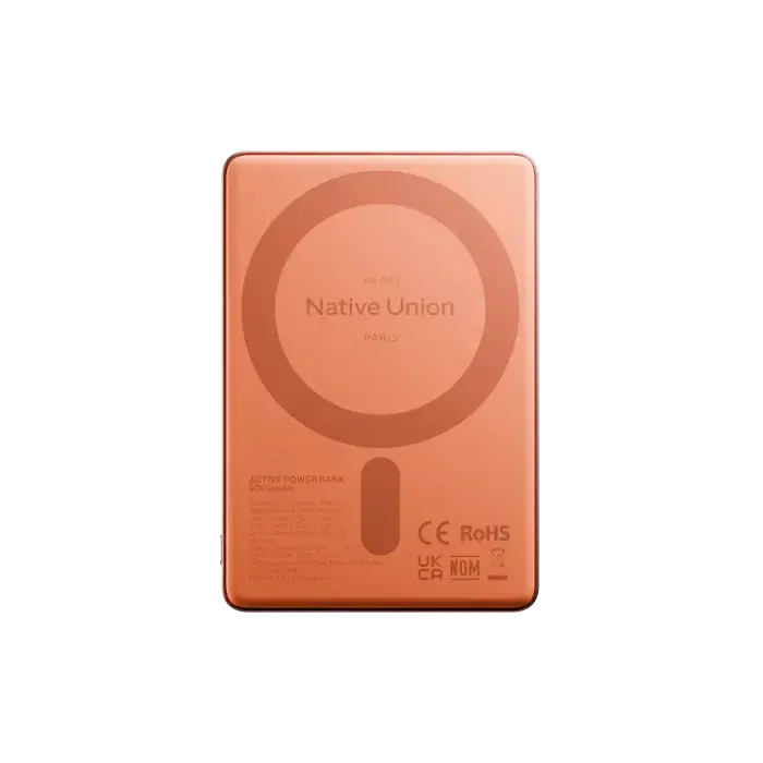 Магнітний павербанк Native Union Active Magnetic Power Bank 5 000mAh - Apricot Crush (ACTPB-5KMS-APR)