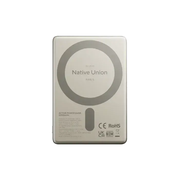 Магнітний павербанк Native Union Active Magnetic Power Bank 5 000mAh - Sandstone (ACTPB-5KMS-SAN)