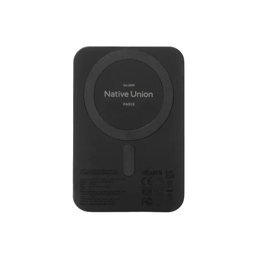 Магнітний павербанк Native Union (Re) Classic Magnetic Power Bank 10 000mAh - Black (PB-10KMS-BLK)