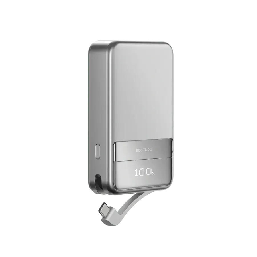 Магнітний павербанк з підставкою EcoFLow RAPID Magnetic Power Bank 10000mAh Qi2 - Silver (EF-RAPID10000-EU)