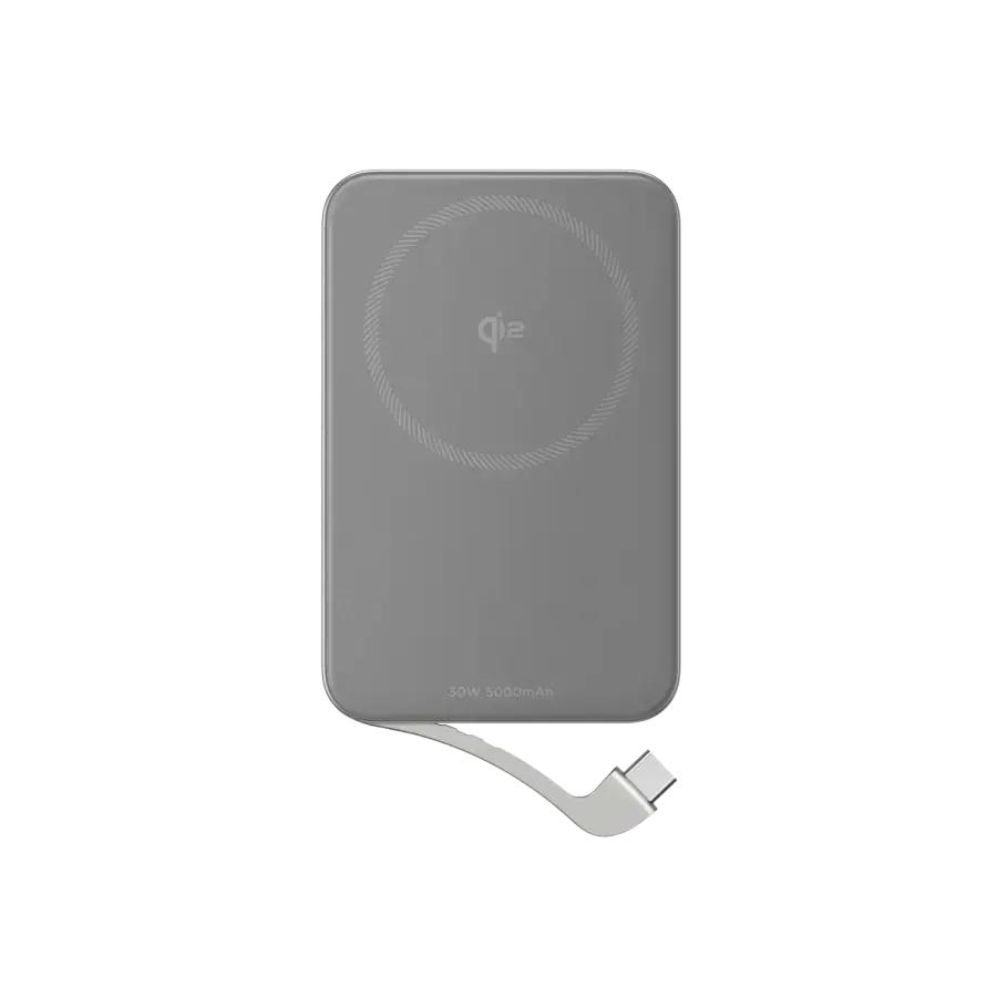 Магнітний павербанк з підставкою EcoFlow RAPID Magnetic Power Bank 5000mAh Qi2 - Silver (EF-RAPID5000-EU)