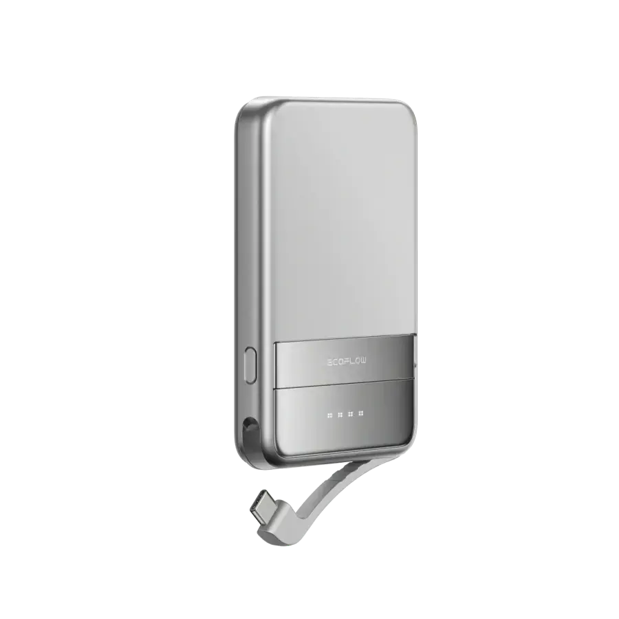 Магнітний павербанк з підставкою EcoFlow RAPID Magnetic Power Bank 5000mAh Qi2 - Silver (EF-RAPID5000-EU)