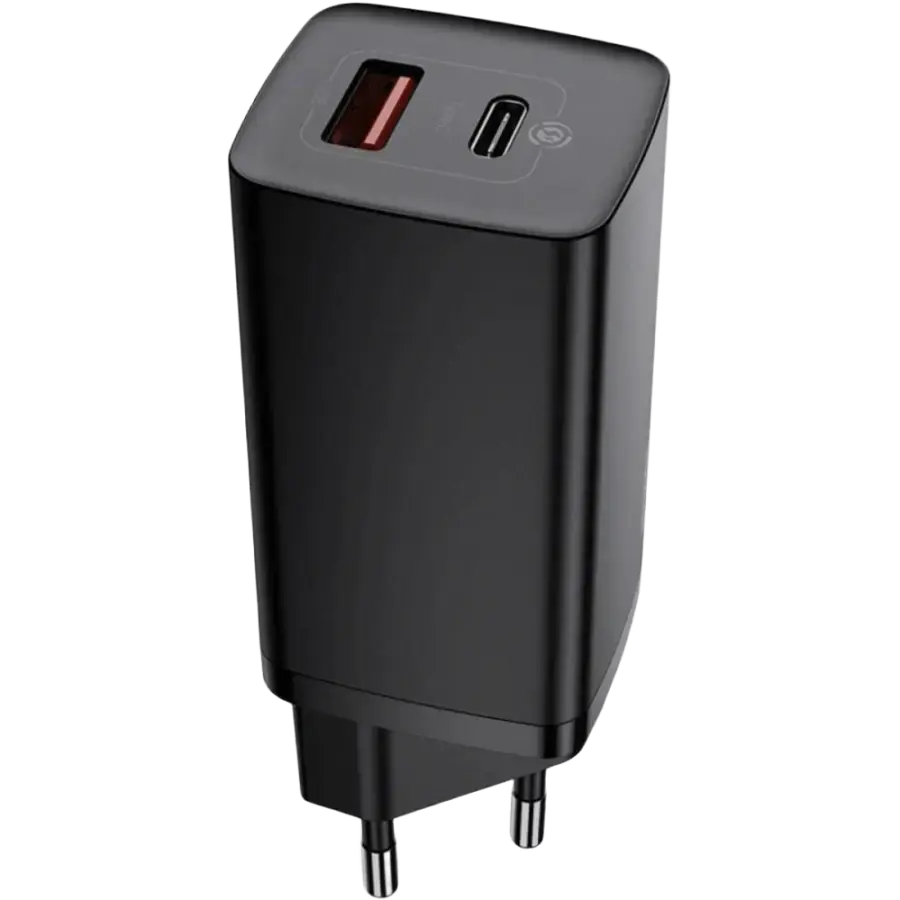 Мережевий зарядний пристрій Baseus GaN2 Lite Quick Charger C+U 65W EU - Black (CCGAN2L-B01)