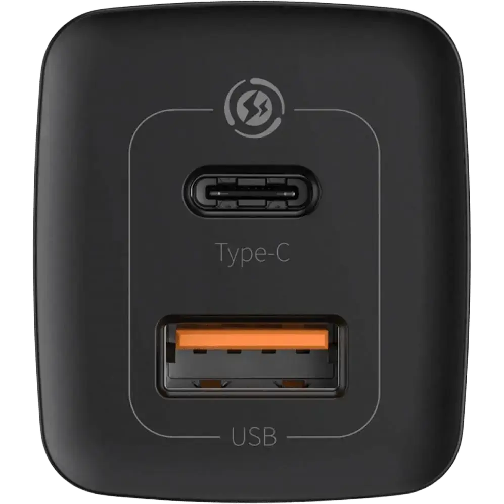Сетевое зарядное устройство Baseus GaN2 Lite Quick Charger C+U 65W EU - Black (CCGAN2L-B01)