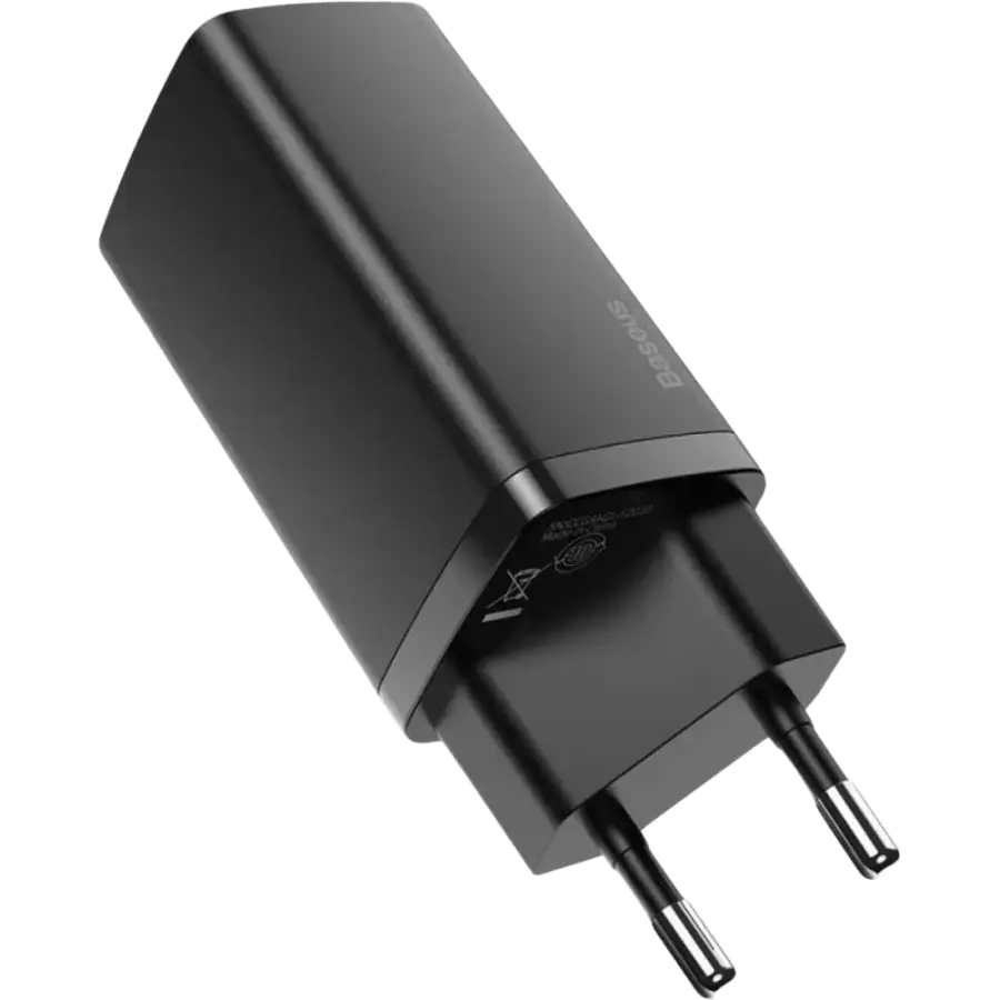 Мережевий зарядний пристрій Baseus GaN2 Lite Quick Charger C+U 65W EU - Black (CCGAN2L-B01)